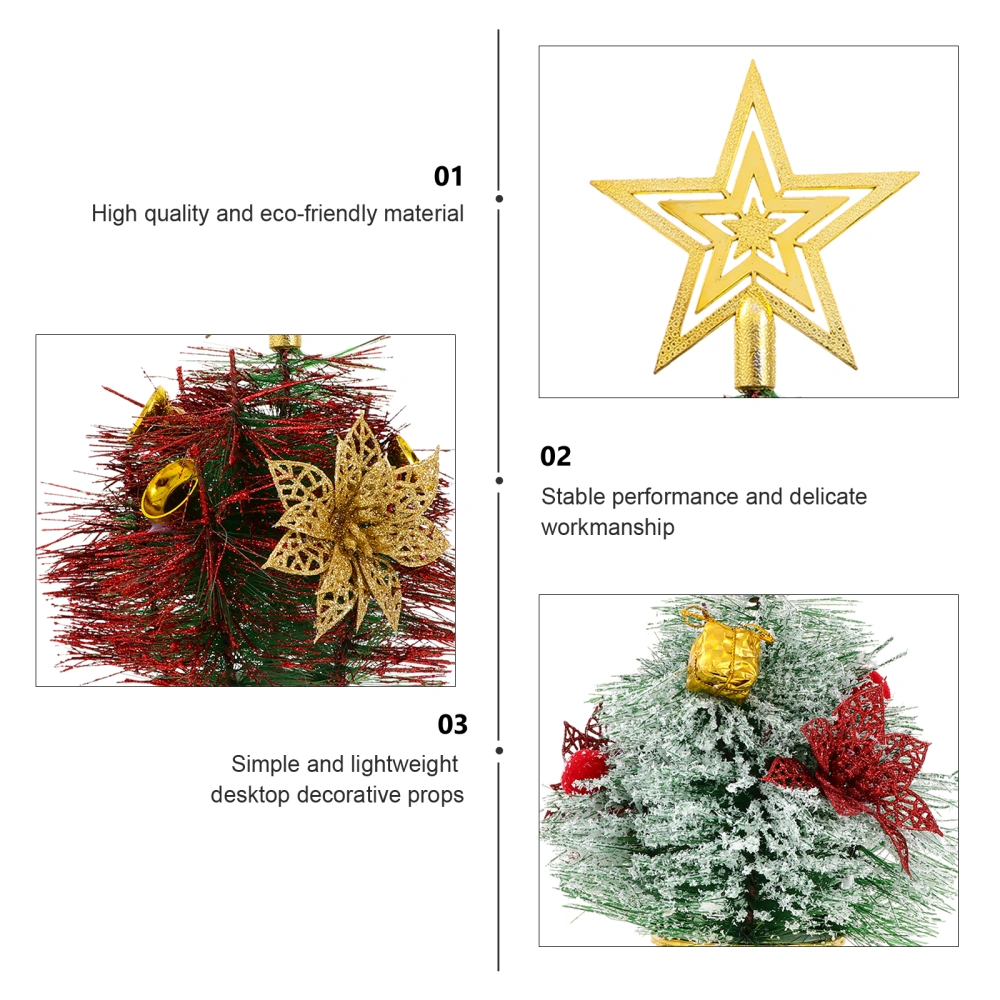 2pcs Mini Christmas Tree Decor Art Crafts Ornaments Showcase Adornments