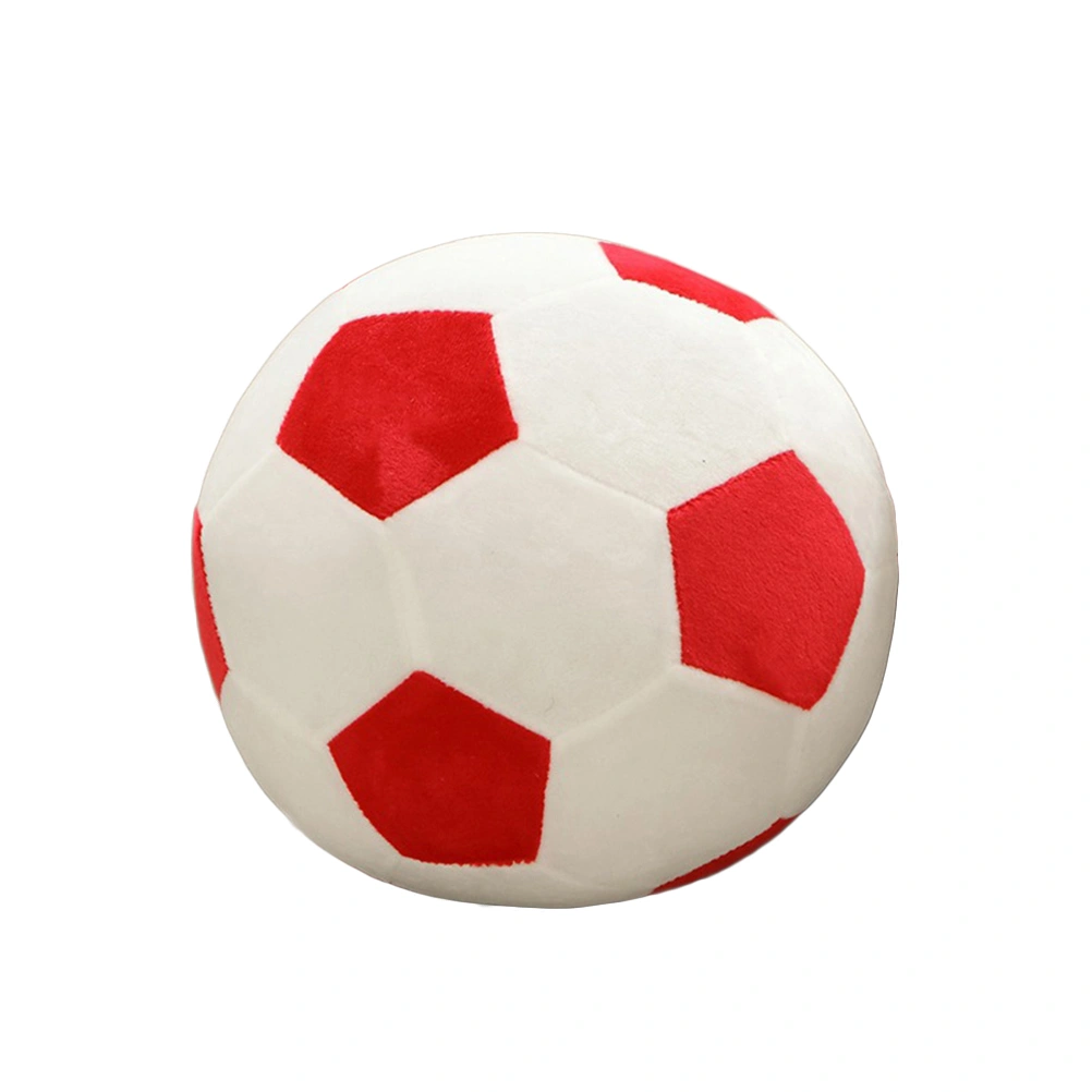 Creative Soccer Ball Pillow Soccer Ball Cushions Plush Toys for Home Office (Red and White 20cm)