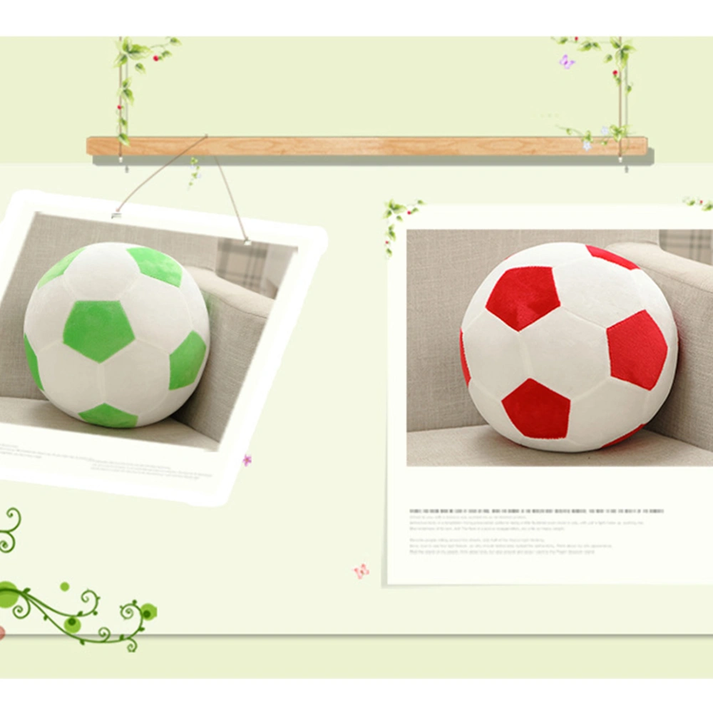 Creative Soccer Ball Pillow Soccer Ball Cushions Plush Toys for Home Office (Red and White 20cm)