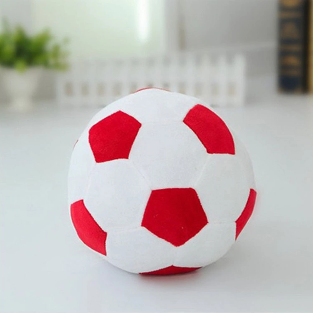Creative Soccer Ball Pillow Soccer Ball Cushions Plush Toys for Home Office (Red and White 20cm)