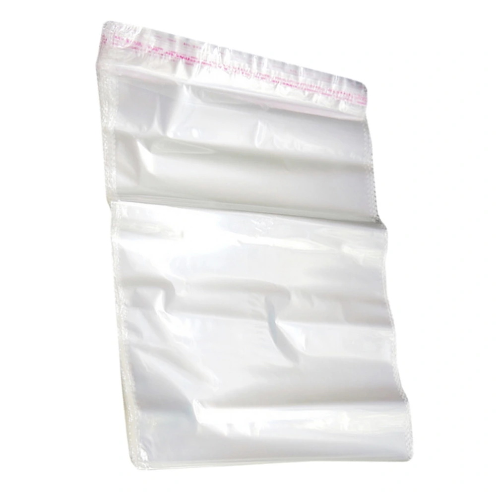 100PCS Plastic Clothes Packing Bags Transparent Garment Packing Bag Clothes Sports Shoes Self-sealing Bags Self-adhesive Leather Shoes Storage Bags for Home Use (Size L White)