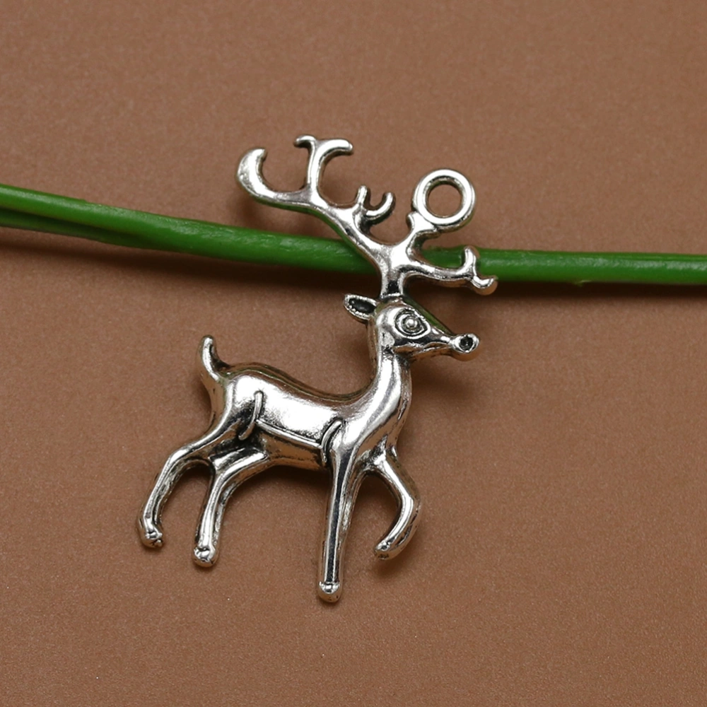 20pcs Alloy Sika Deer Pendants Charms DIY Jewelry Making Accessory for Necklace Bracelet (Antique Silver)