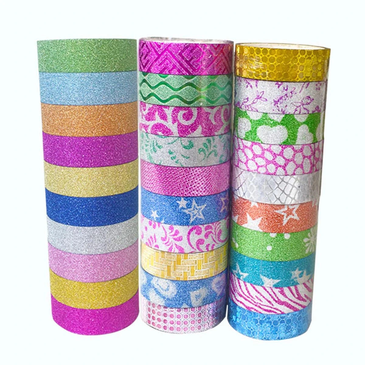10PCS Glitter Washi Tape Set Decorative DIY Tape Kit for Arts Crafts - Random Color