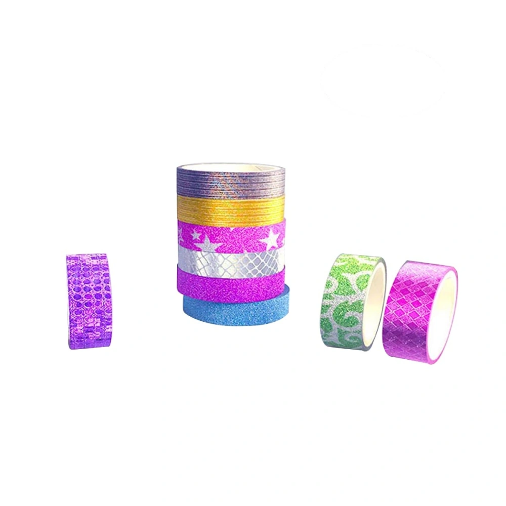 10PCS Glitter Washi Tape Set Decorative DIY Tape Kit for Arts Crafts - Random Color