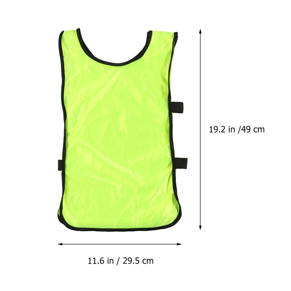 6pcs Fluorescent Green Football Vest Kids Breathable Pinnies Scrimmage Vest Football Training Waistcoat Clothes for Child