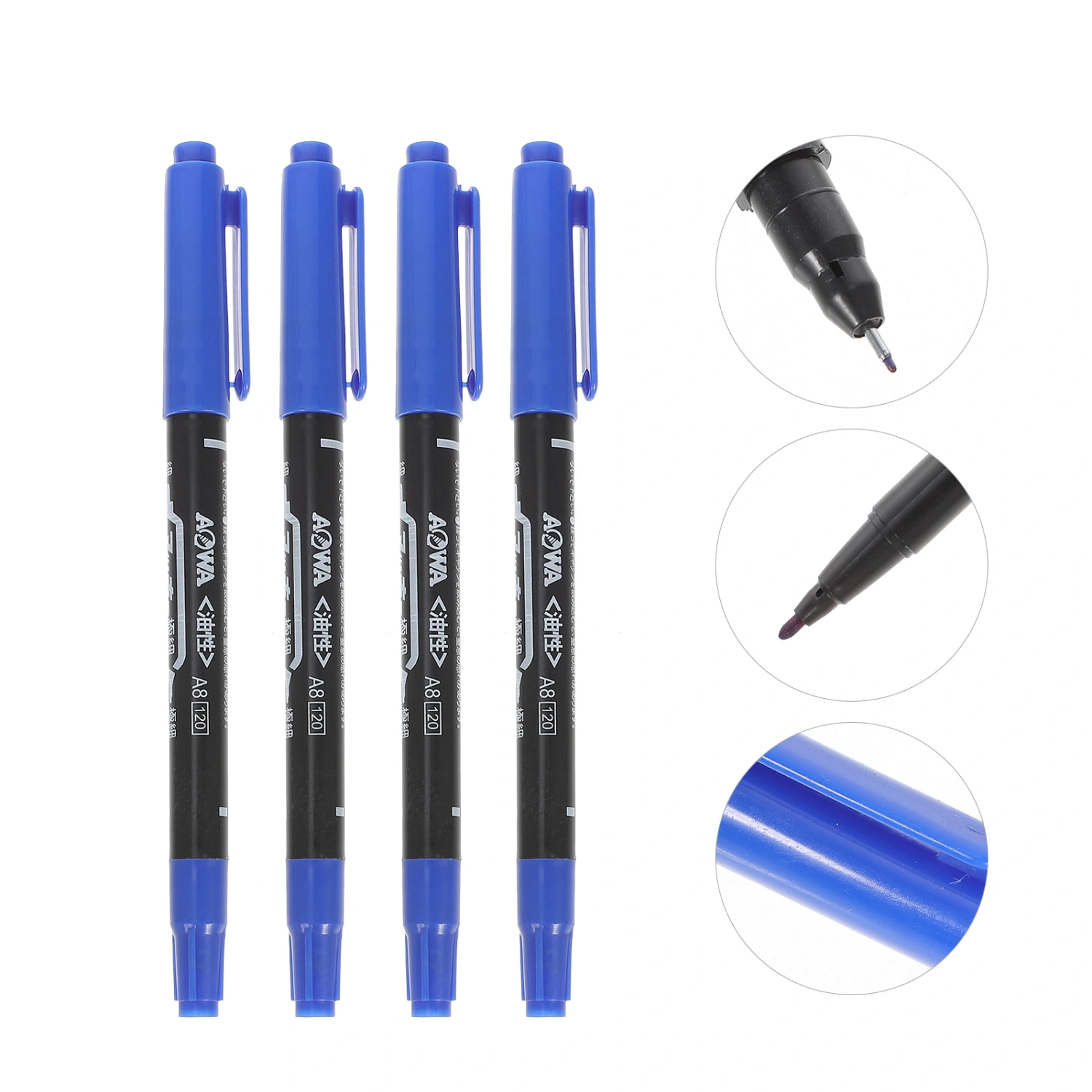 20Pcs Oil-base Paint Markers Oily Painting Marker Double-side Marker Office Supplies