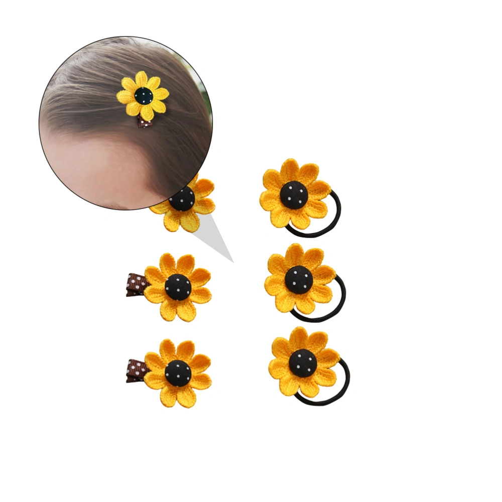 6Pcs Hairpins Set Hair Clips Kids Girls Headdress Head wear (Black and Yellow)