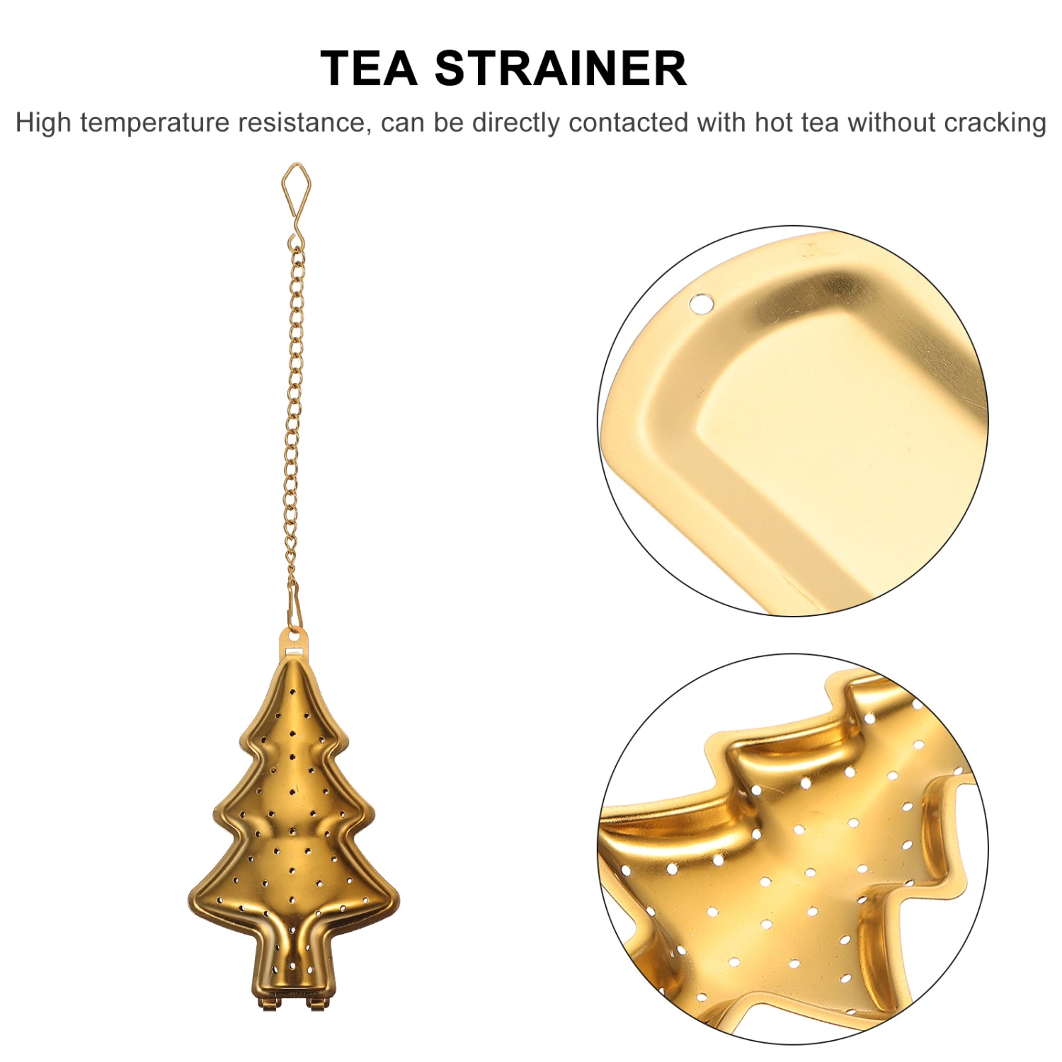 2Pcs Tea Filters Tea Strainers Tea Infusers Tea Colanders Tea Accessories for Home (Golden)