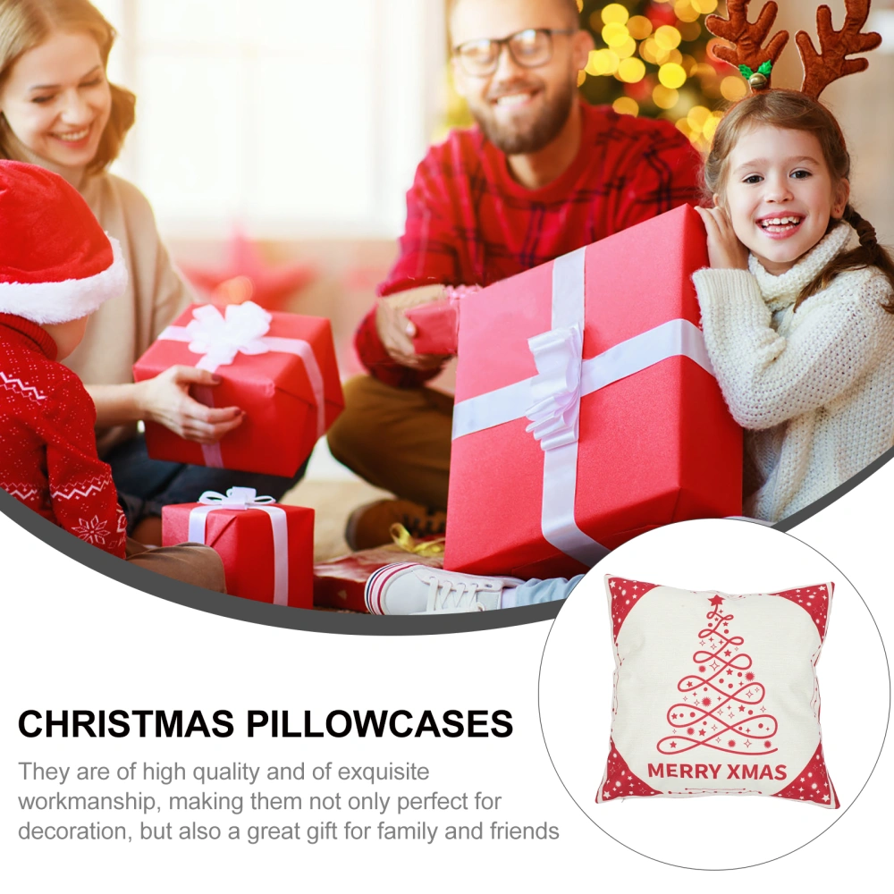 2pcs Christmas Pillow Cover Sofa Bedside Square Pillowcase Couch Pillow Cover