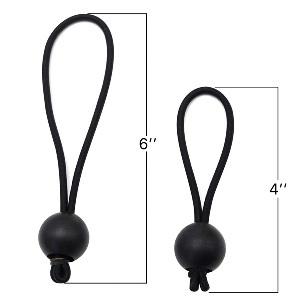 2 Sets/20pcs Durable Elastic Rope Portable Tent Fixed Rope Practical Package Rope Ball Outdoor Supplies for Hiking Camping Outdoor (Black)