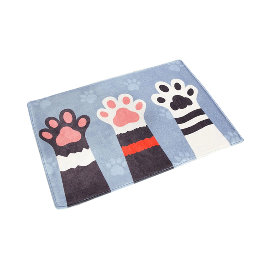 Entrance Door Anti-Slip Linen Kitchen Mat Absorb Water Kitchen Carpet Home Entrance Doormat Cartoon Bath Mat Bedroom Rugs(Cute Cat's Paw)