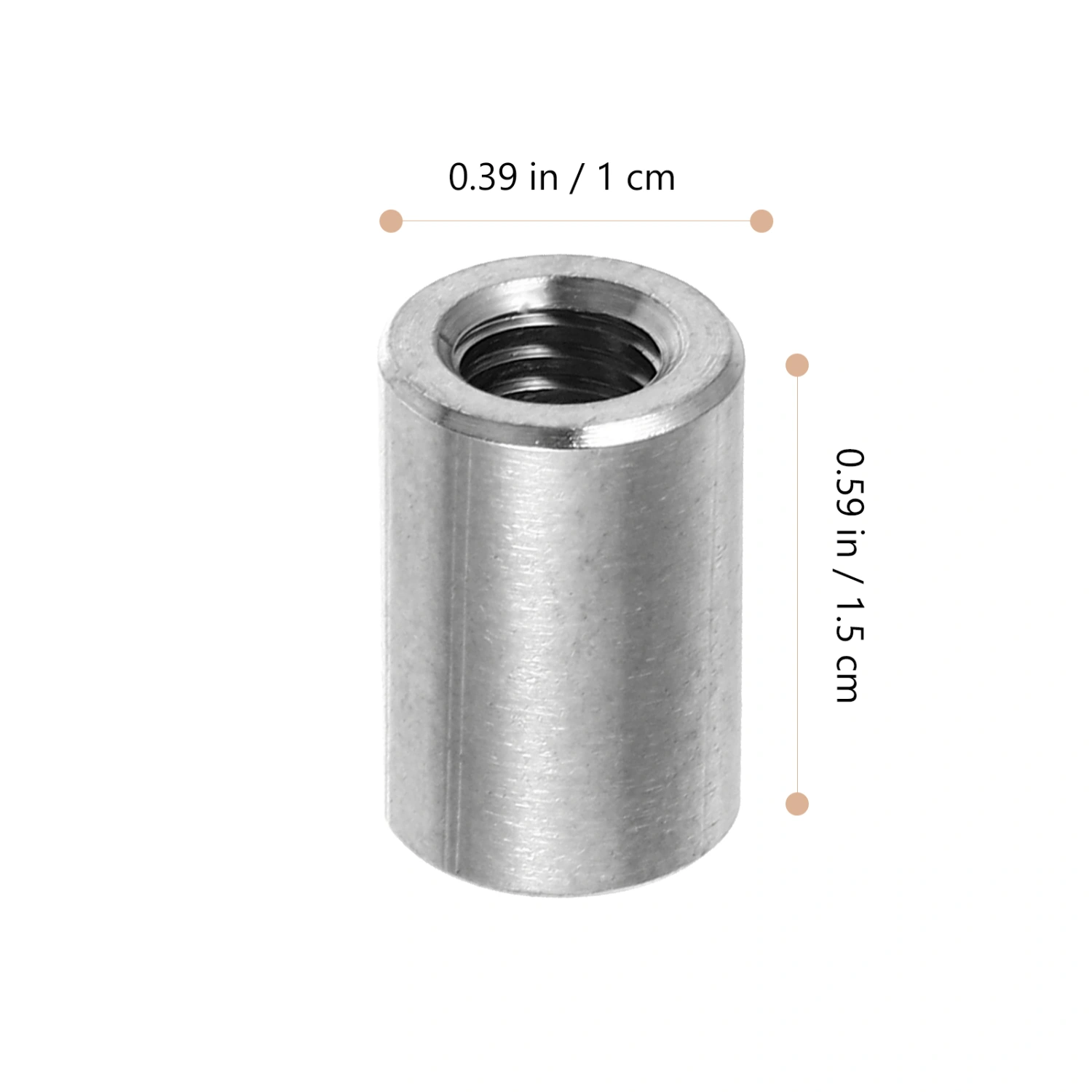 10 Pcs Round Connector Nuts Stainless Steel Coupling Nuts Rod Bar Stud Nuts