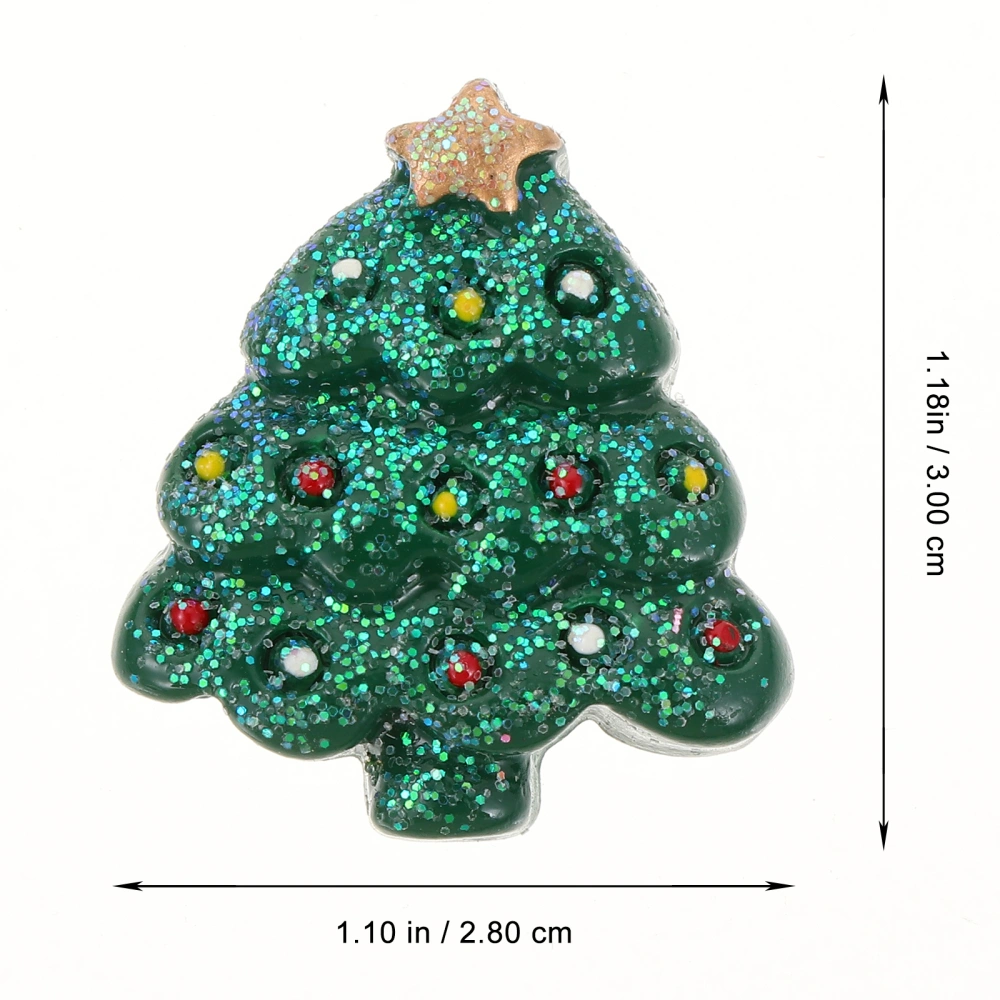 25 Pcs DIY Resin Christmas Charms Xmas Tree Ornaments Earring Pendants (Green)