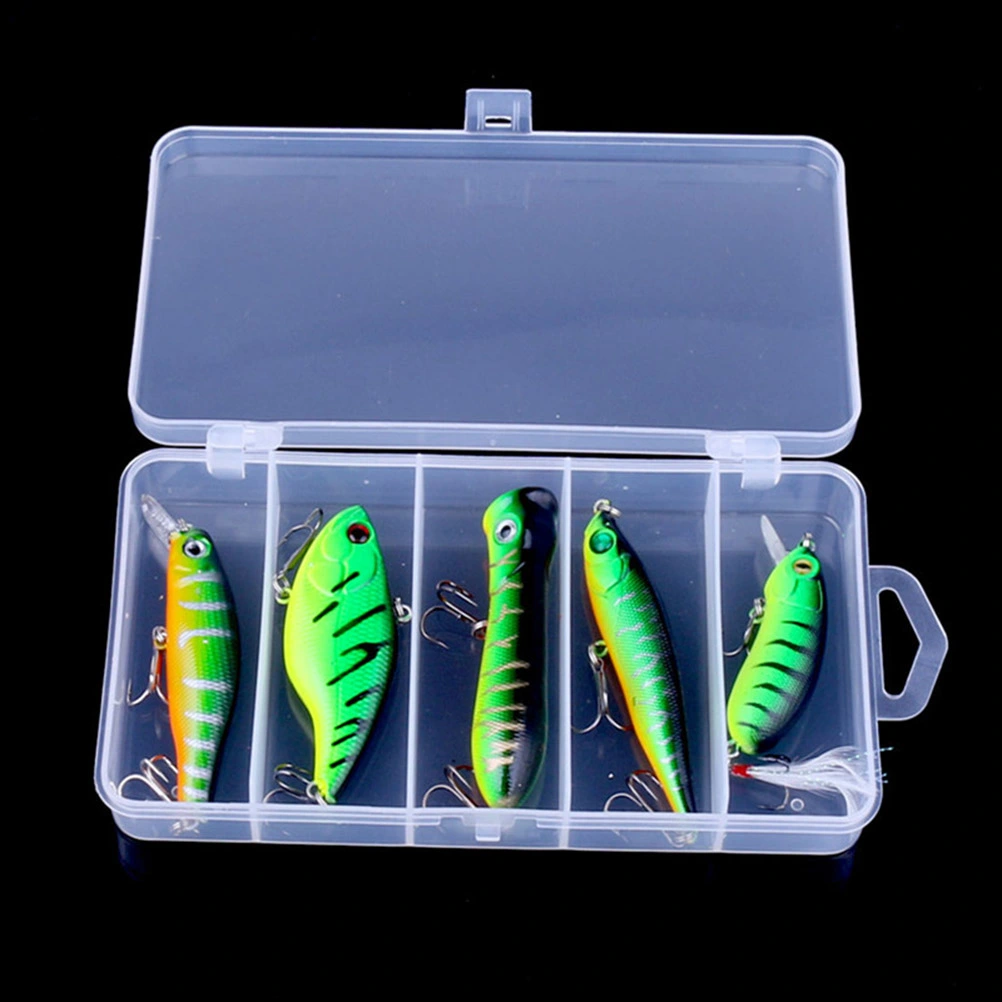 5PCS/1 Box Fish Baits Fishing Lures Artificial Bait Long Shot Fishing Lure Outdoor Fishing Accessory (Green)