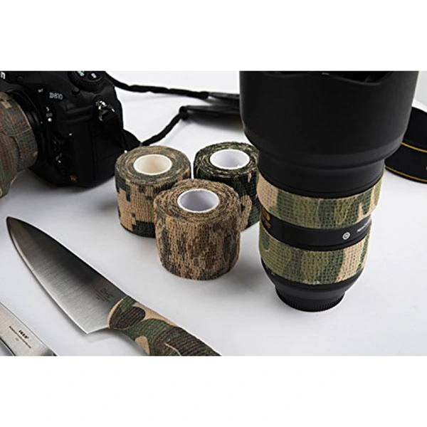 3 Rolls Outdoor Military Telescopic Camouflage Belt for Hunting Accessories Cycling Tool Protective Camouflage Camo Fabric Wrap (Jungle Camouflage)