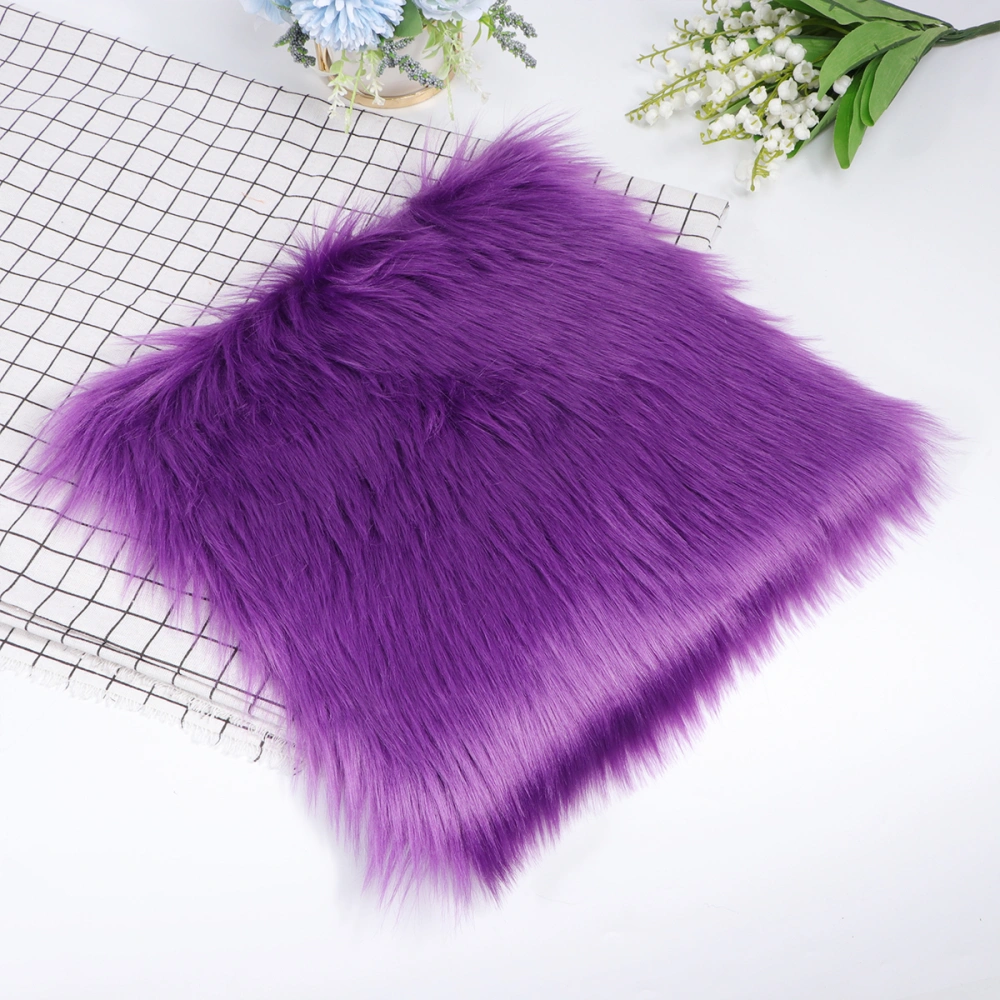 1pc Living Room Plush Carpet Plush Floor Mat Long Floor Mat Carpet for Home Bedroom (Violet 30x30cm)