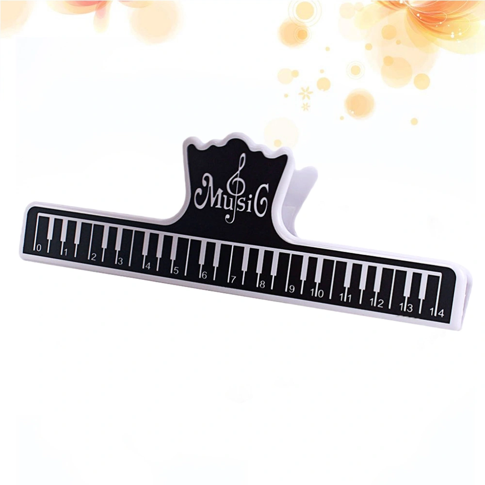 2pcs Z05 Piano Note Clip Keyboard Printed Smooth Grooves Plastic Music Book Page Holder Clamp Musical Instruments Tool (Black)