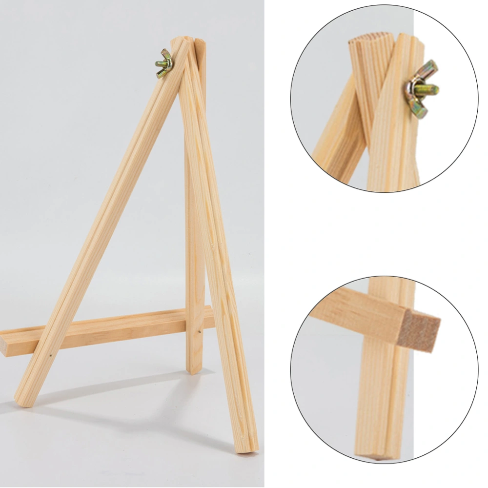 2pcs Small Tabletop Wood Display Rack Mini Easel Photo Frame Tripod Bracket