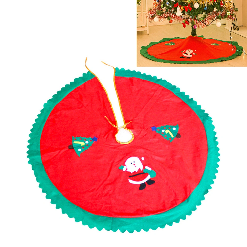 90cm Christmas Tree Skirt Holiday Tree Ornaments Decoration for Merry Christmas (Red)