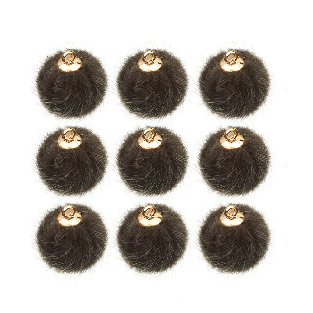 24pcs Earrings Plush Ball Pendant DIY Earrings Hairball Pendant DIY Earrings Accessories (Dark Grey)