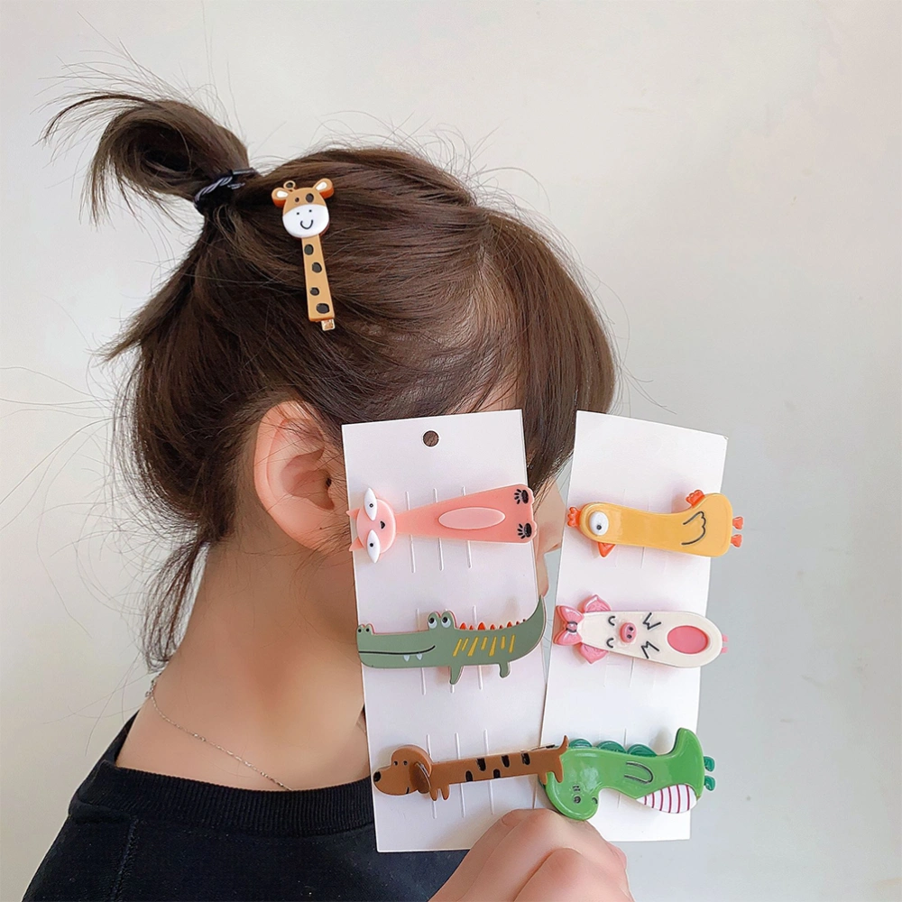 5pcs Lovely Girls Kids Hair Clips Cartoon Pattern Hairpin Kids Hair Clips Girls Hairpins Animal Shaped (Random Color and Style)