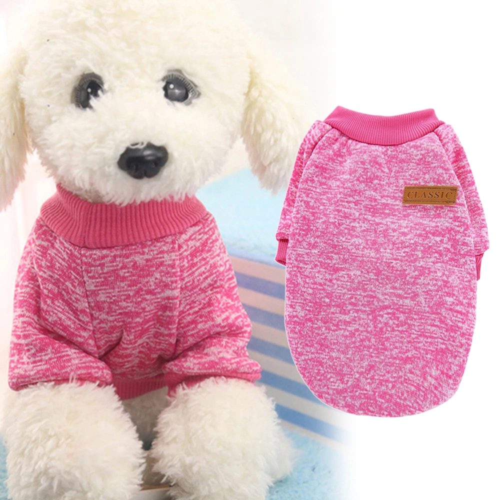 Pet Dog Knitwear Sweater Puppy Cat Winter Warm Clothes Knitted  Clothing for Pets - Size S (Rose Red)