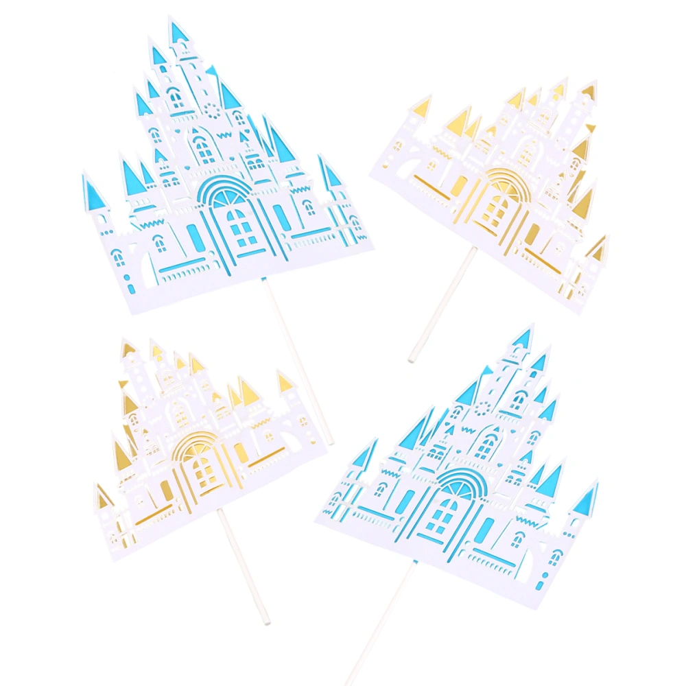 6 Pcs Fancy Cake Toppers Castle Shape Cake Decors for Party Birthday