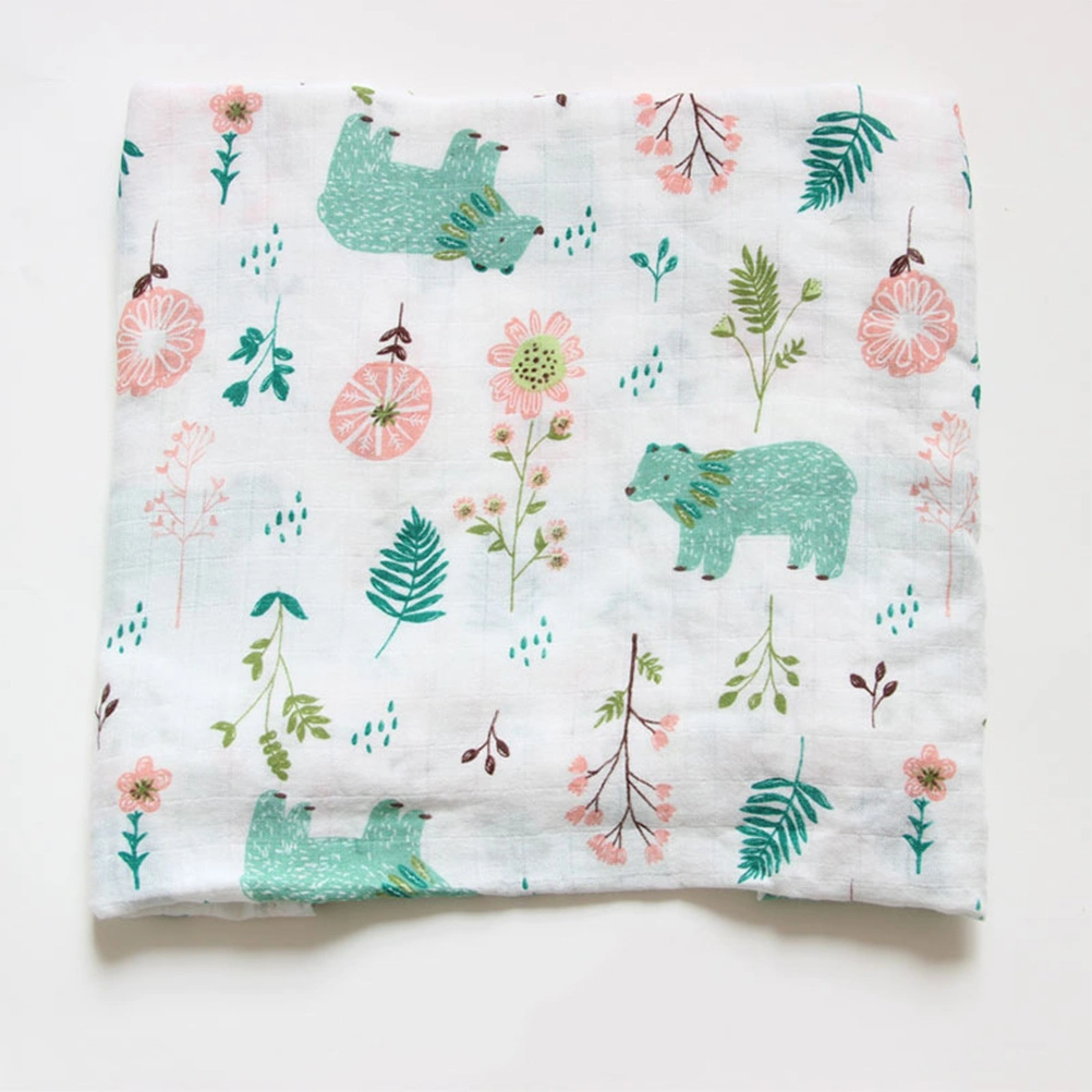 1pc Baby Swaddle Blankets Muslin Newborns Infant Shower Receving Blanket Cartoon Pattern for Infant