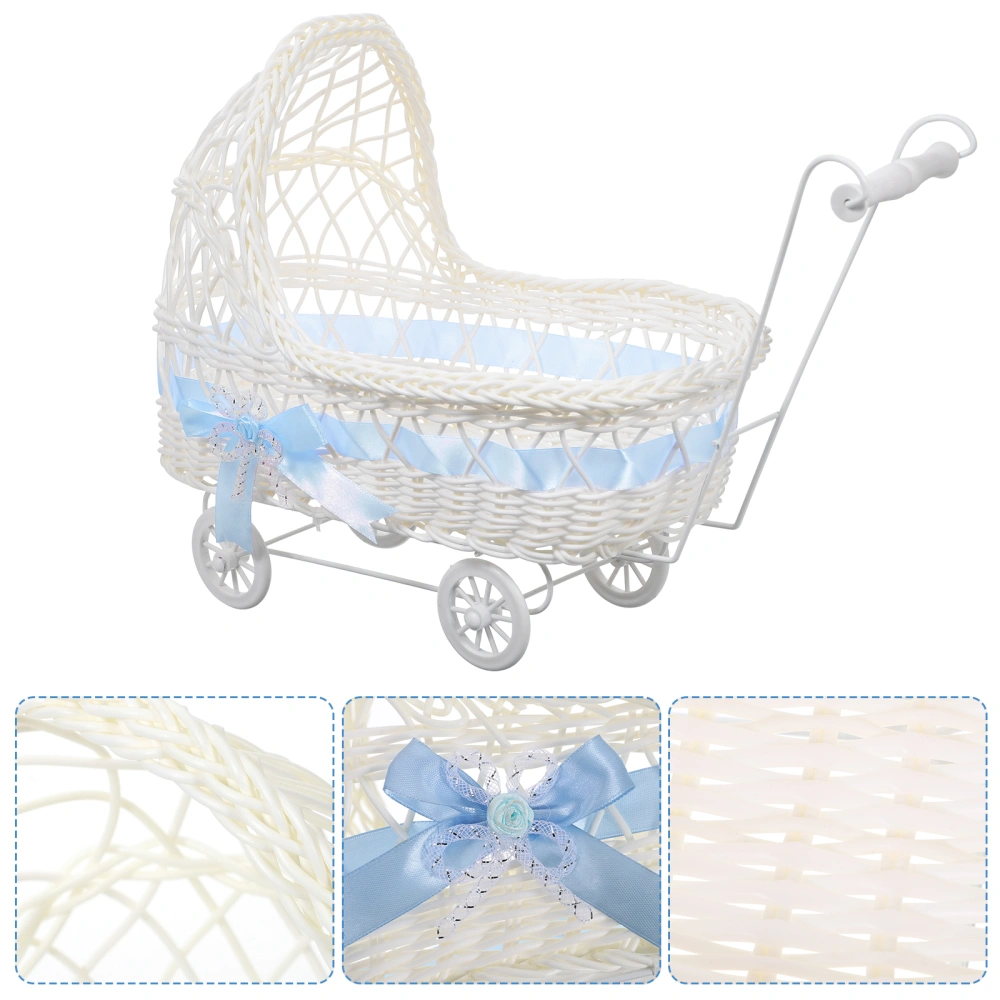 Trolley Shaped Woven Basket Baby Shower Candy Basket Favors Basket Flower Basket Decor