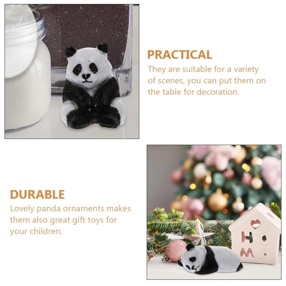 12Pcs  Miniature Panda Adornments Decorative Animal Models Creative Panda Dolls