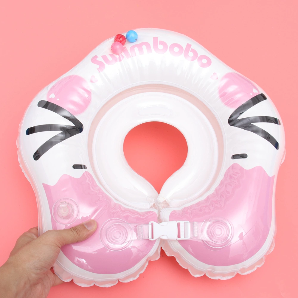 1 Set Baby Swim Ring Neck Ring Newborn Infant Swimming Collar Inhaled Water Proof Baby Neck Ring Adjustable Baby Swim Collar for Baby Infant Use (Pink L 1PC 9.5CM-Swim Ring+1PC Air Pump)