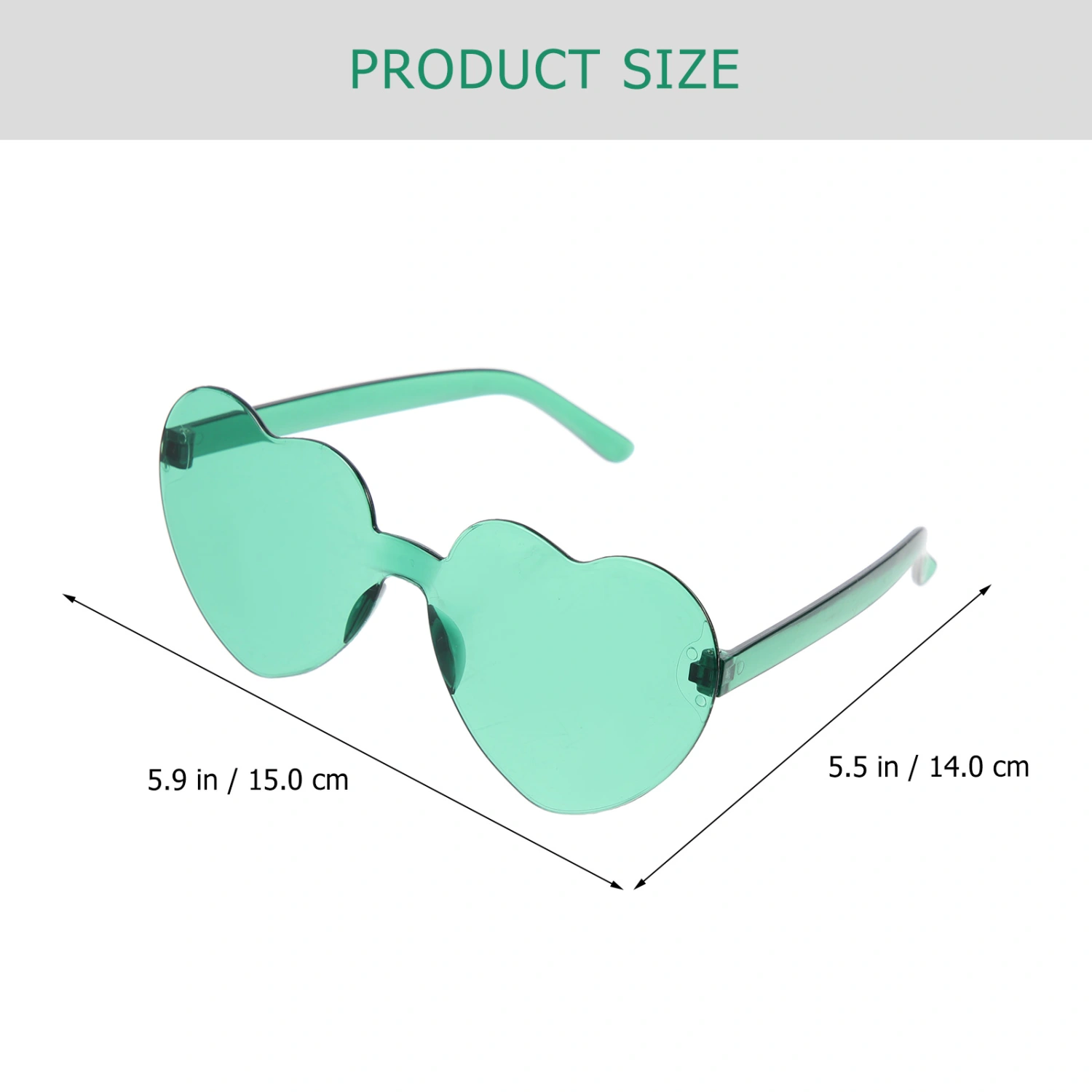 6 Pairs of Heart-shaped Sunglasses Stylish Party Eyeglasses Decorative Rimless Sunglasses