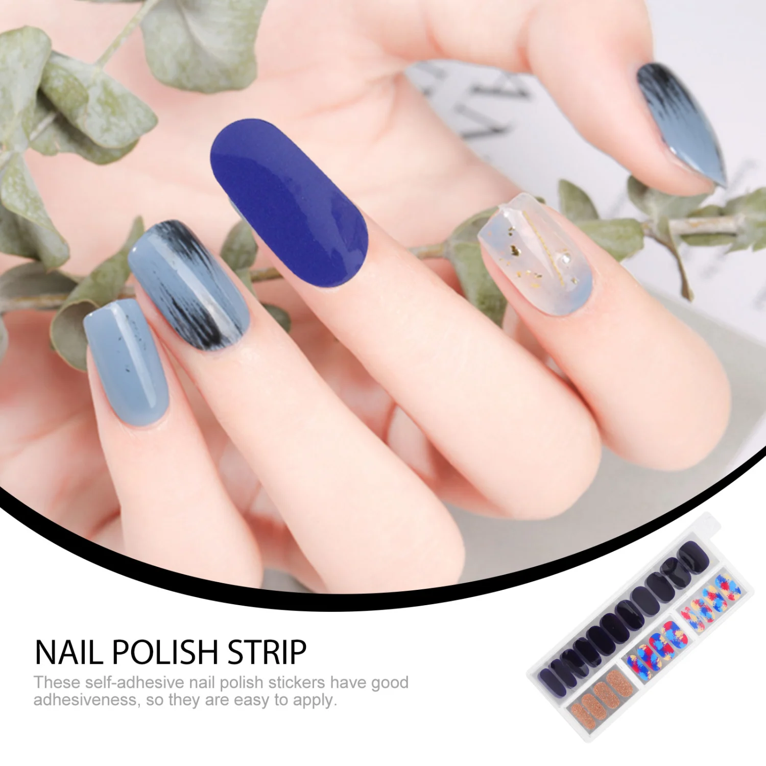 1 Set Fresh Style Nail Polish Strips Adhesive Nail Decals Nail Art Strip Sticker