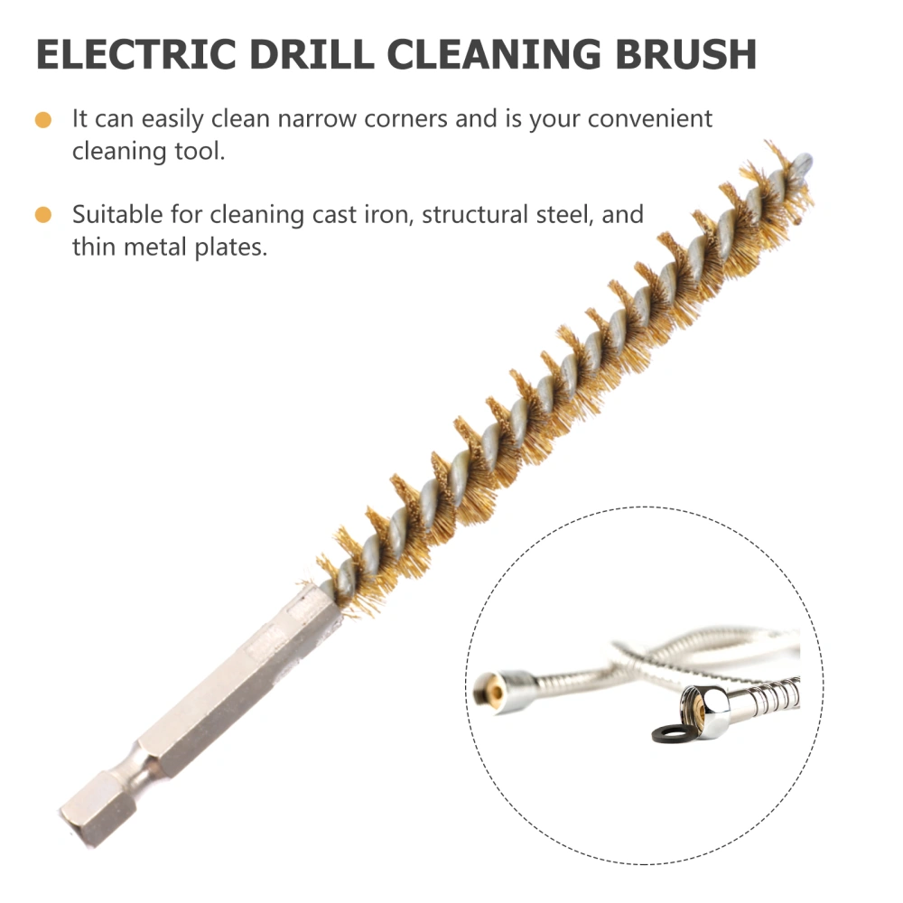 2pcs Hex Handle Brush Brass Bore Cleaning Brush Sturdy Wire Bore Brushes