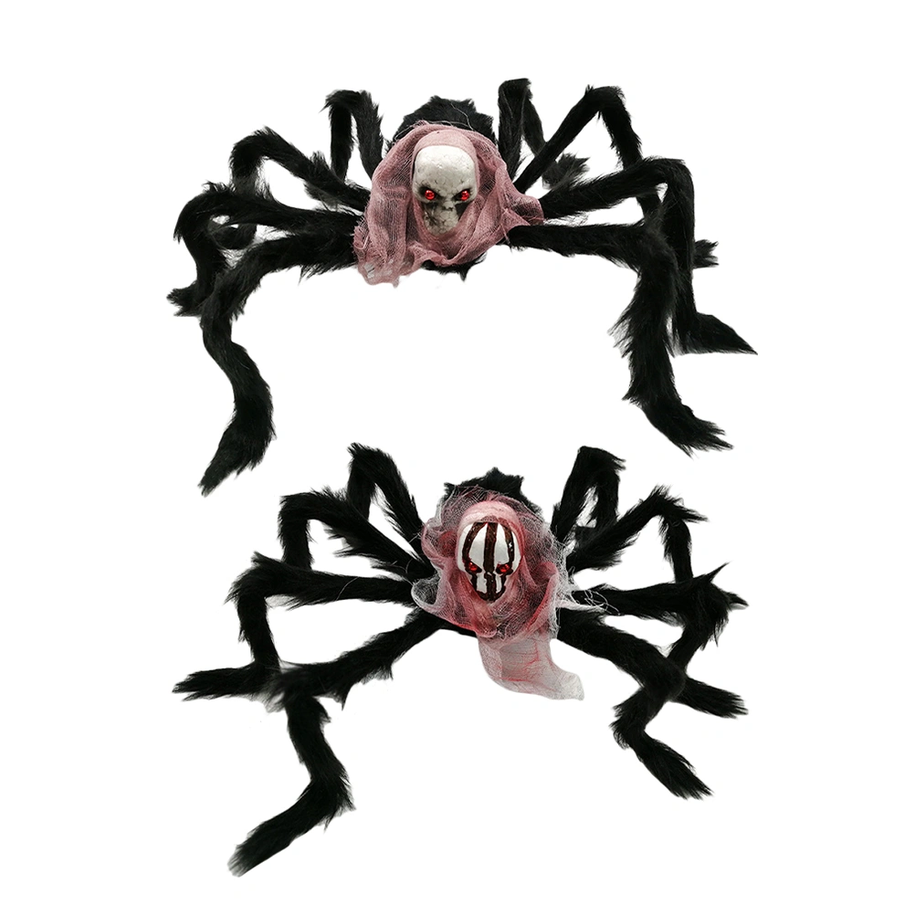 2Pcs Halloween Decorations Giant Spider Decor Fake Spider Ornament Props