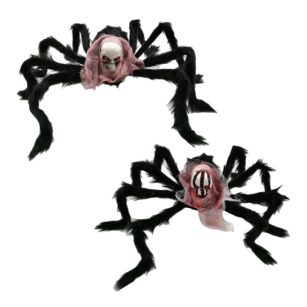 2Pcs Halloween Decorations Giant Spider Decor Fake Spider Ornament Props