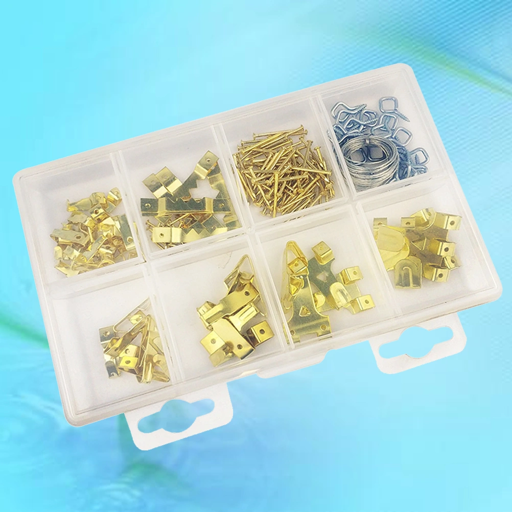 177PCS Picture Hooks Frame Hanger Heavy Duty Picture Frame Hanging Kit with Nails for Wall Mounting