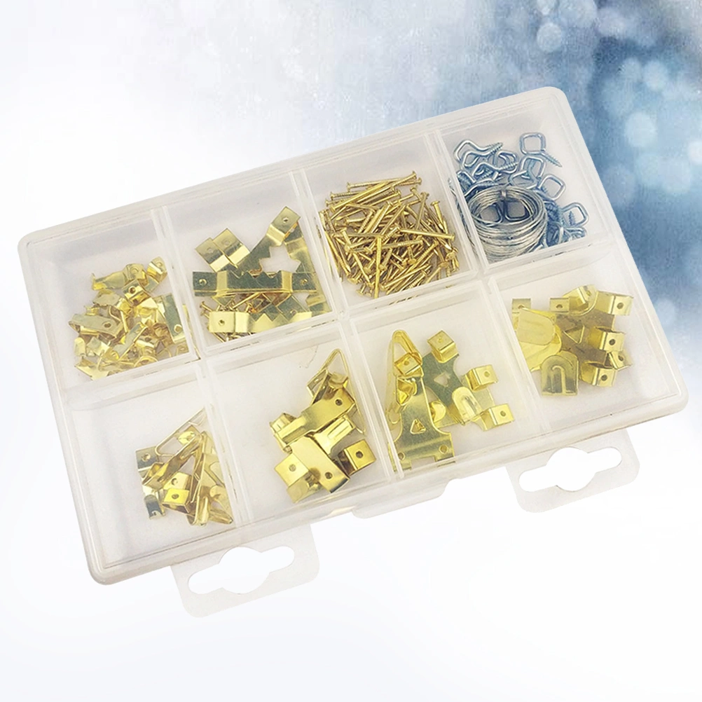 177PCS Picture Hooks Frame Hanger Heavy Duty Picture Frame Hanging Kit with Nails for Wall Mounting