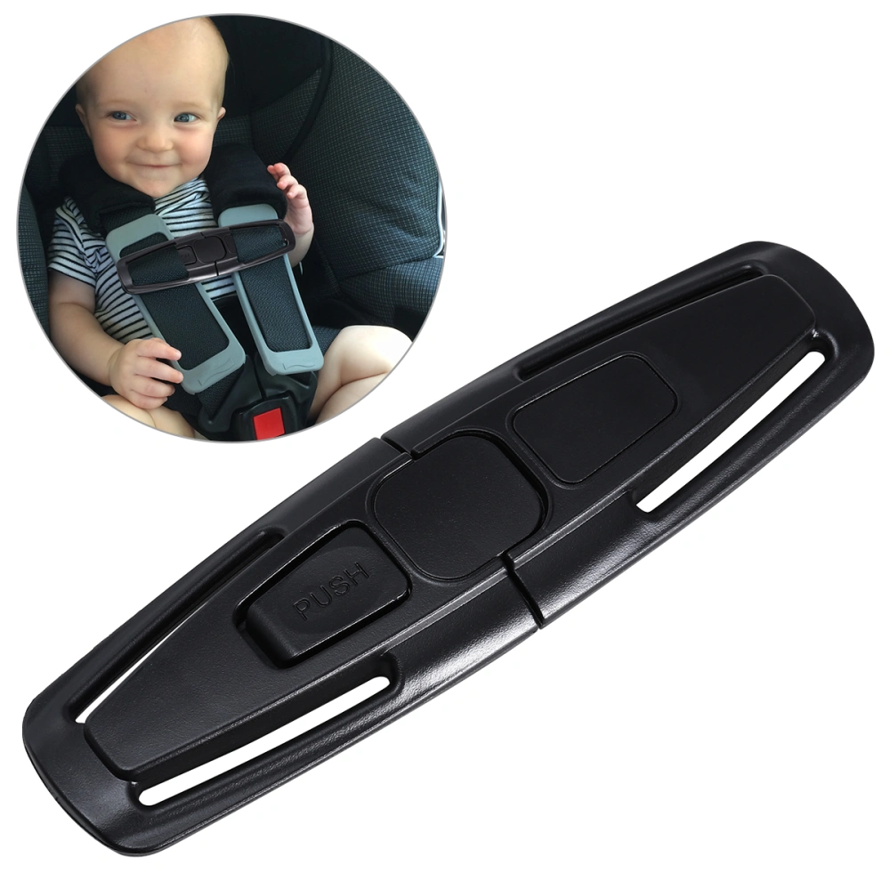 NUOLUX Car Safety Seat Strap Belt Harness Chest Clip Safe Buckle for Baby (Black)