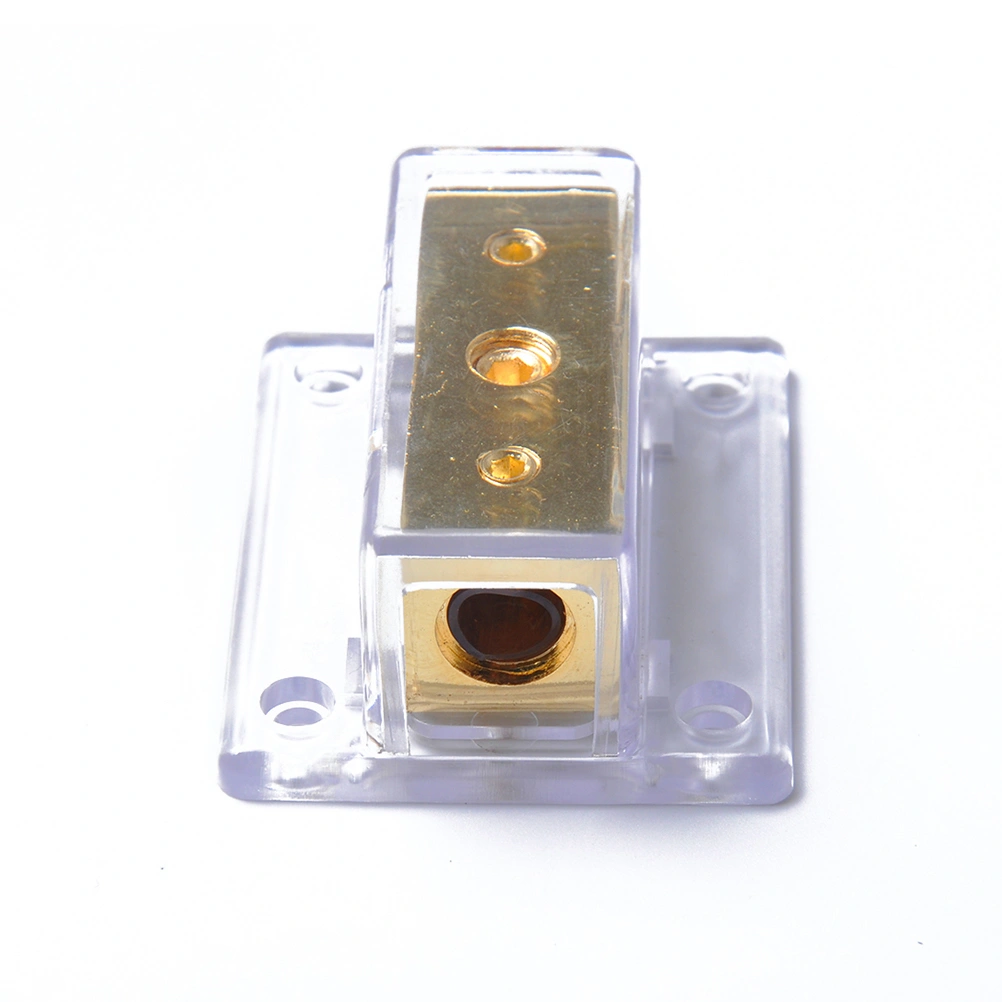 2-Way Car Audio Stereo Amp Power Ground Cable Splitter Distribution Block 1/0GA 4GA for Boats