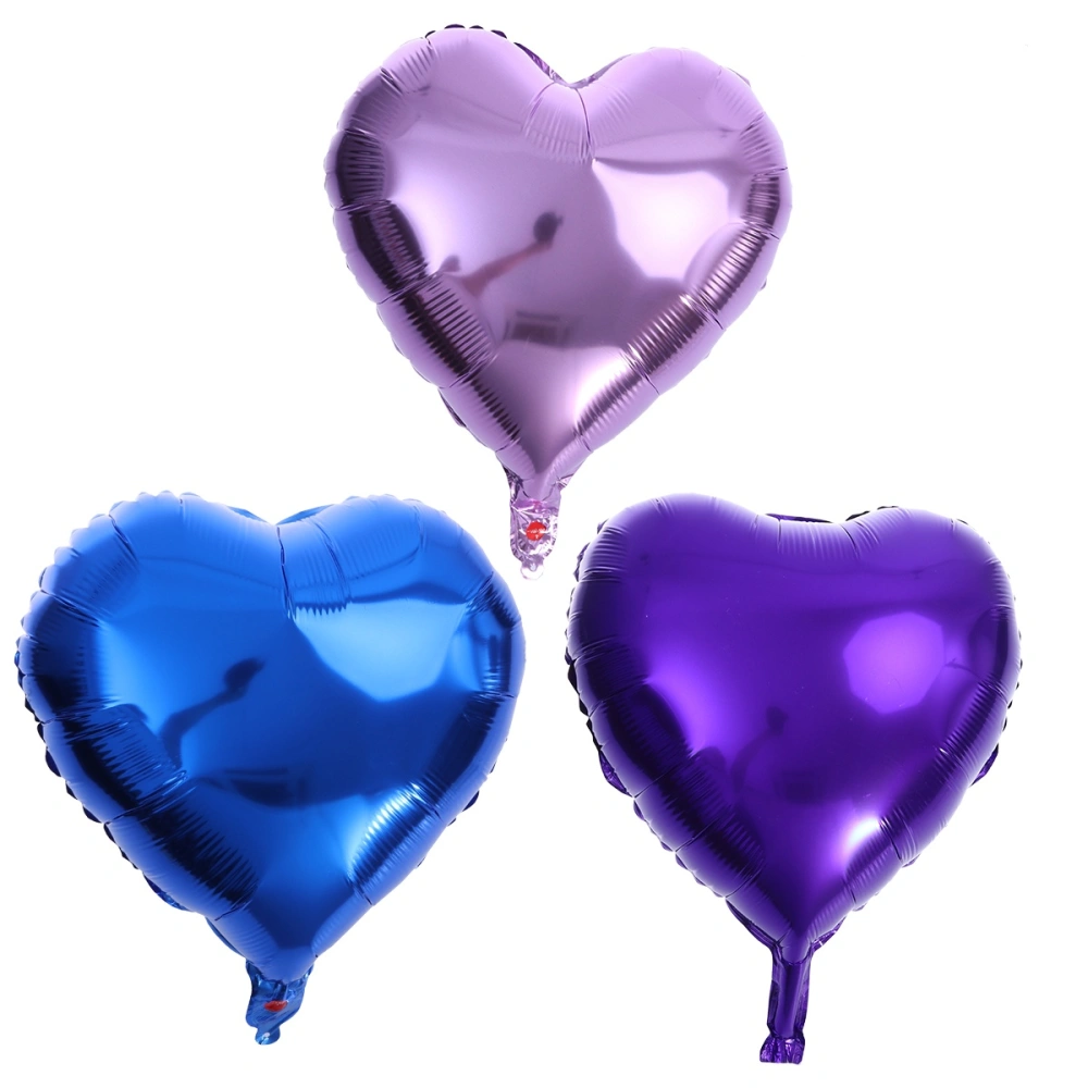 12Pcs Heart Foil Balloons 18 Inch Large Romantic Heart Balloons for Wedding Party Decorations Birthday Funny Party Balloons (Blue, Light Purple, Purple)