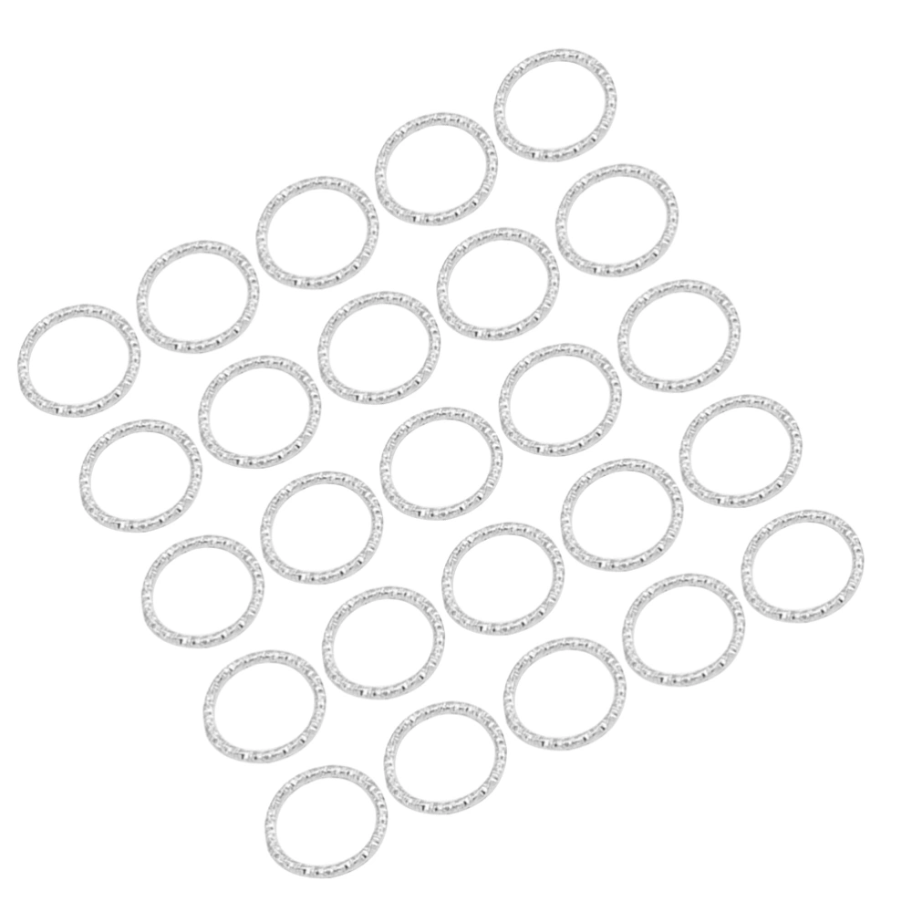 100PCS DIY Jewelry Accessories Embossing Jump Ring Delicate Embossing Ring Single Twisted Lines Loop Ring Buckle Ring Jewelry Connecting Ring for Jewelry Making (Silver)