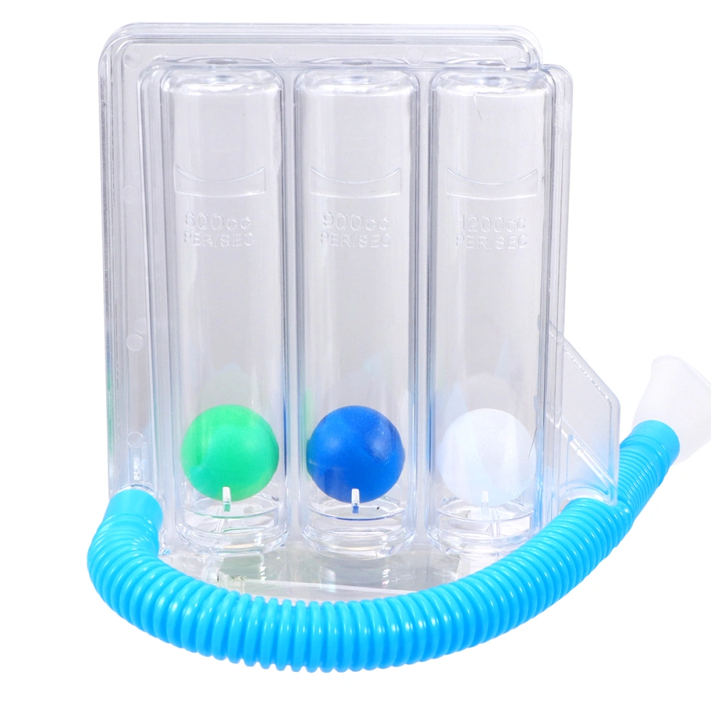 Three-ball Apparatus Vital Capacity Breathing Trainer Incentive Spirometer Lung Breathing Exerciser Rehabilitation Trainer (Random Color)