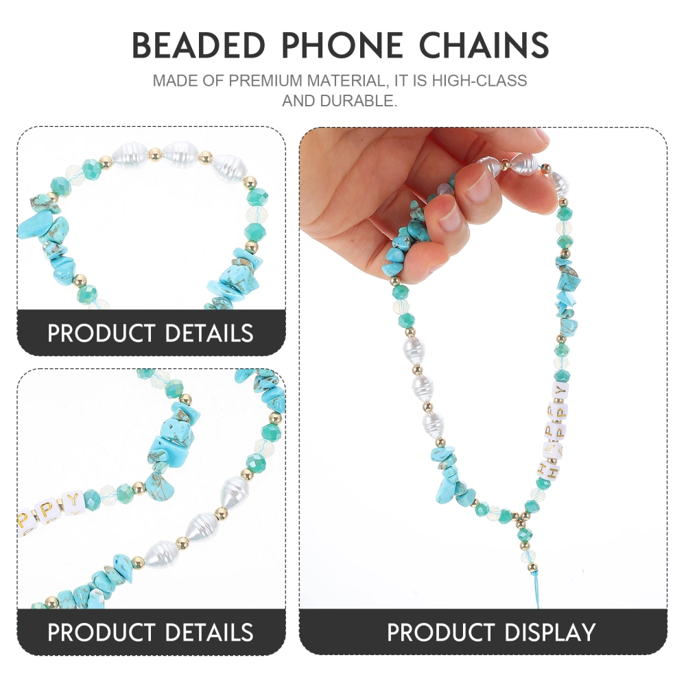 Creative Gravel Pearl Mobile Phone Chain Fashion Beaded Phone Lanyard Key Lanyard