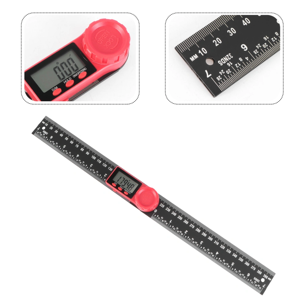 Angle Ruler Digital Display Angle Protractor Digital Display Black Vernier Caliper Level Ruler with Button Battery for Home Architect (Black)