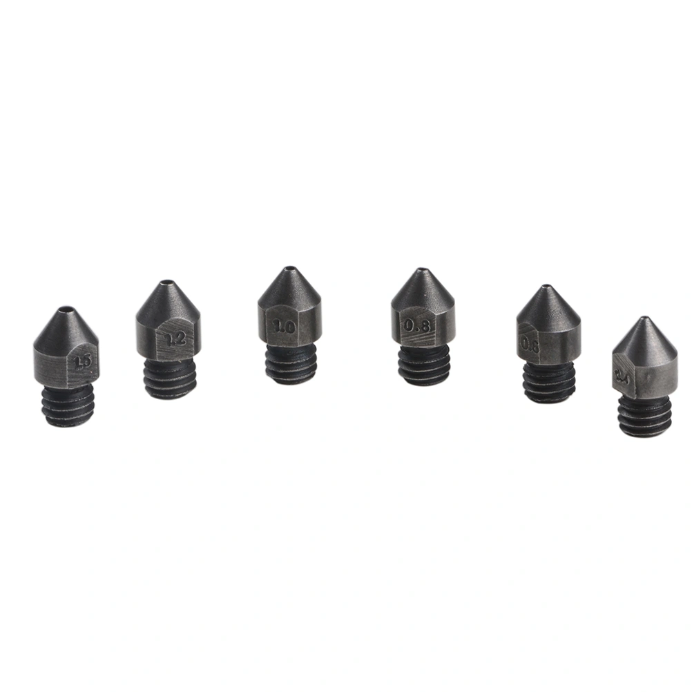 Hardened Steel Extruder Nozzle Wear-resistant Anti-corrosion 1.5mm Thread Nozzle Tip Head Compatible for MK8 3D Printer (Black)