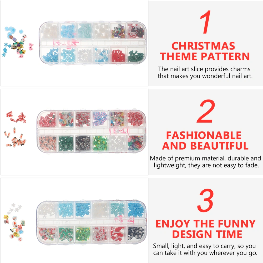 3 Boxes Christmas Nail Art DIY Slices Funny Nail Decorators Nail Art Supplies