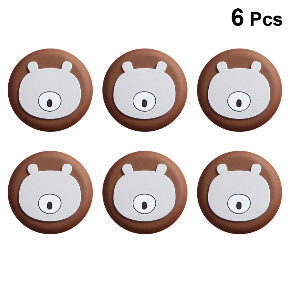 6Pcs Lovely Cartoon Tags Refrigerator Magnets Sticker Children Early Education Blackboard Magnetic Sticker Light Brown (Bear)