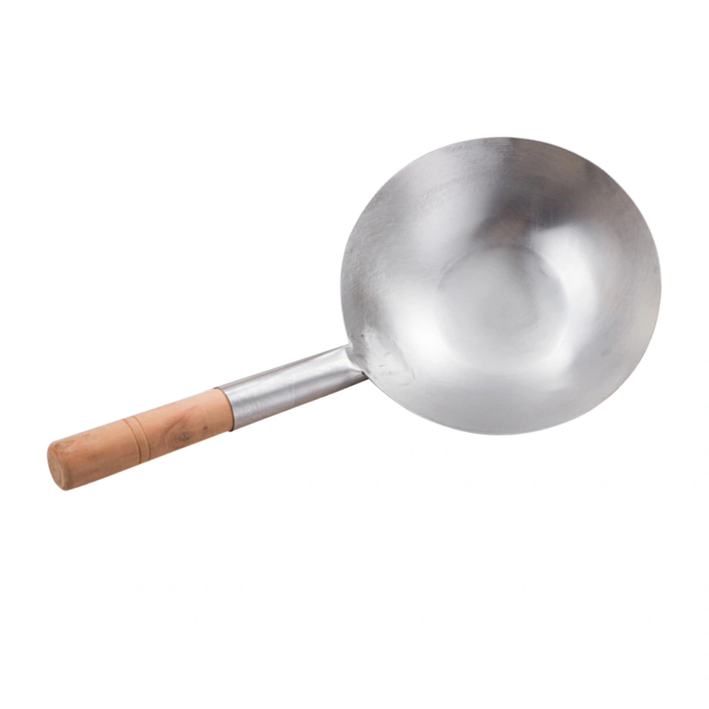 Stainless Steel Serving Spoon Multi-Purpose Use Water Scoop Kitchen Utensil Tableware with Wooden Handle