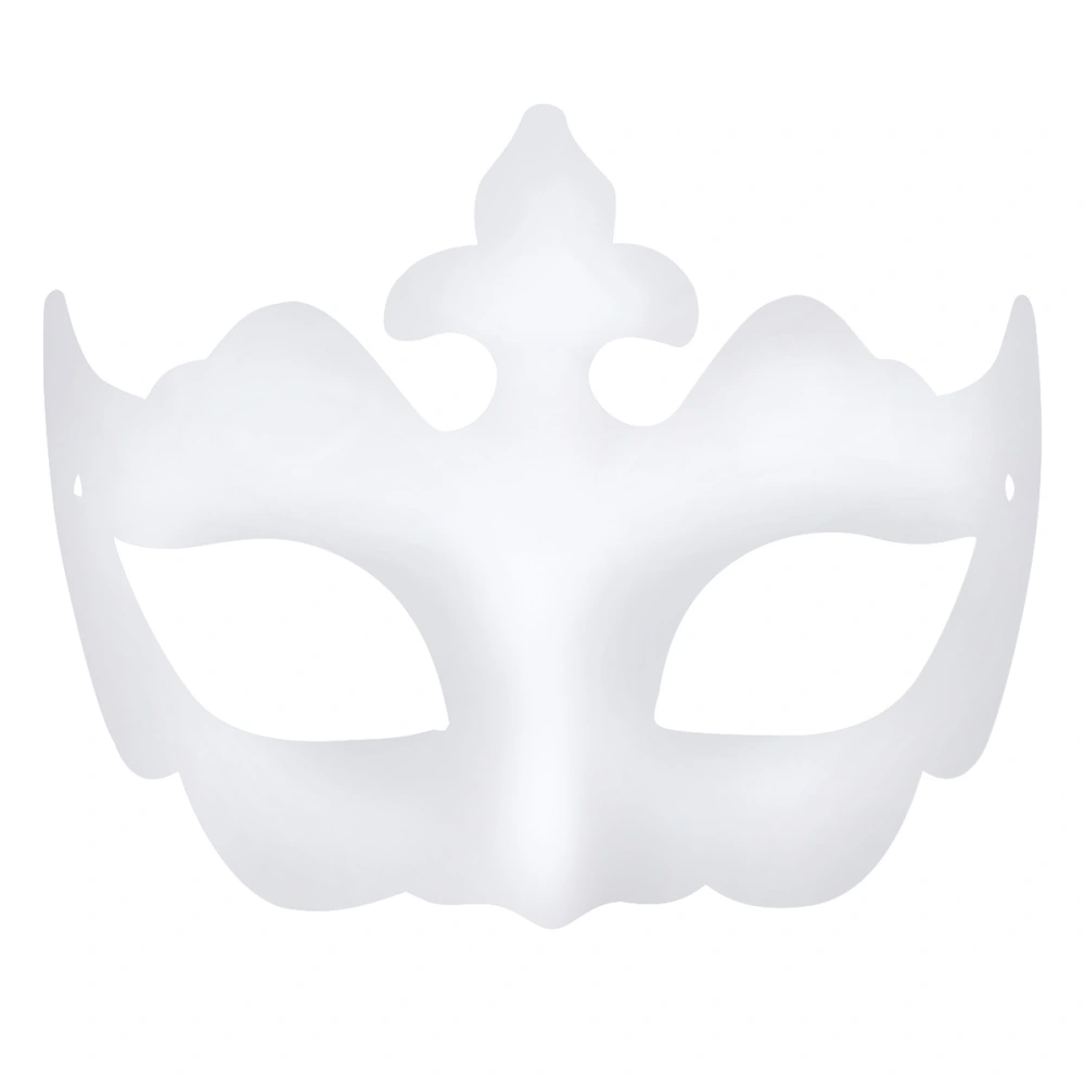 Blank White Paper DIY masks Painted Mask Halloween Masquerade Face Mask (New Crown)